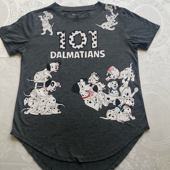 Disney Junior Girls Size S Grey T-Shirt 101 Dalmatians Graphic Tee Short Sleeves - Picture 6 of 16